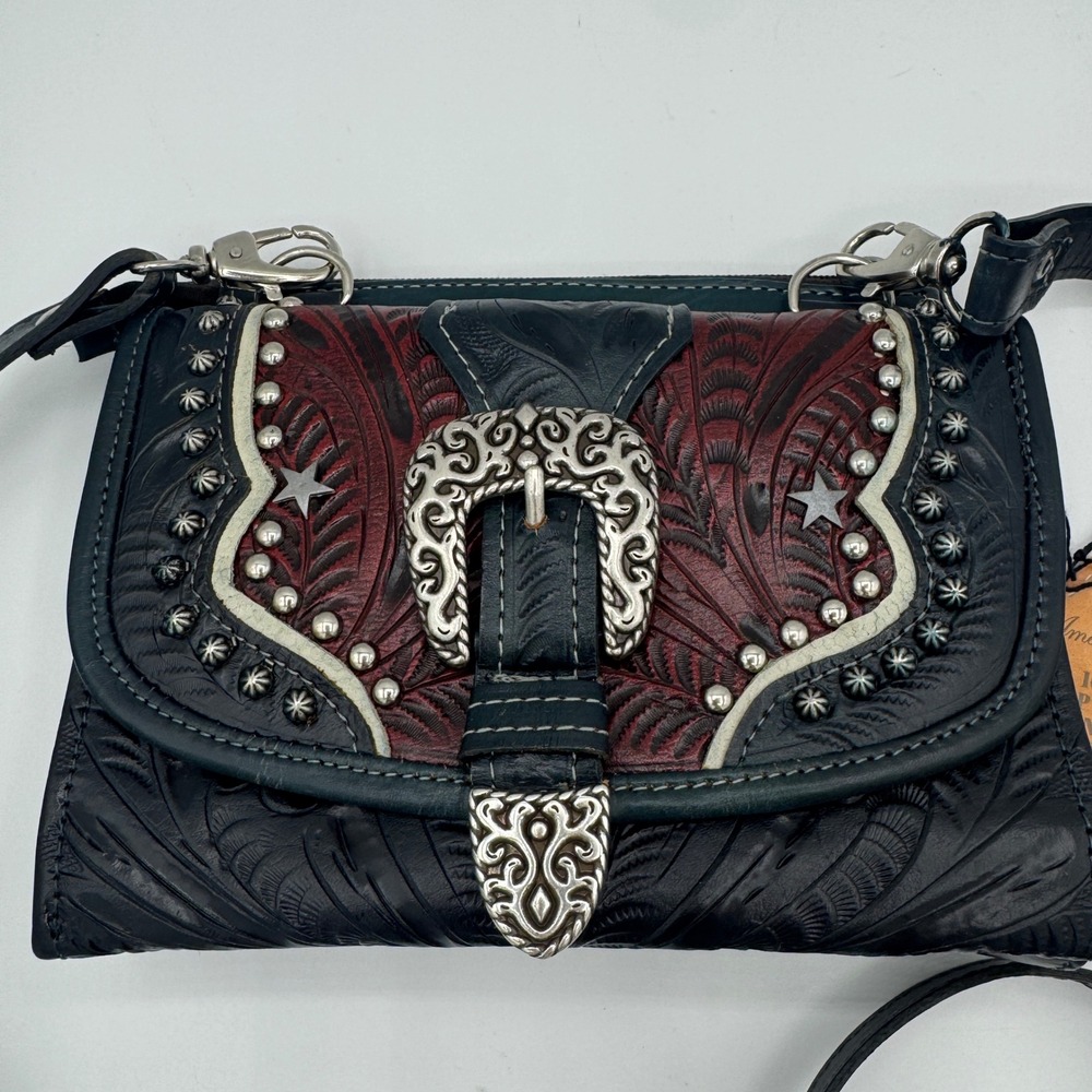 *NEW* AMERICAN WEST WOMEN'S TEXAS TWO-STEP MINI CROSSBODY BAG LEATHER PURSE - Picture 3 of 16